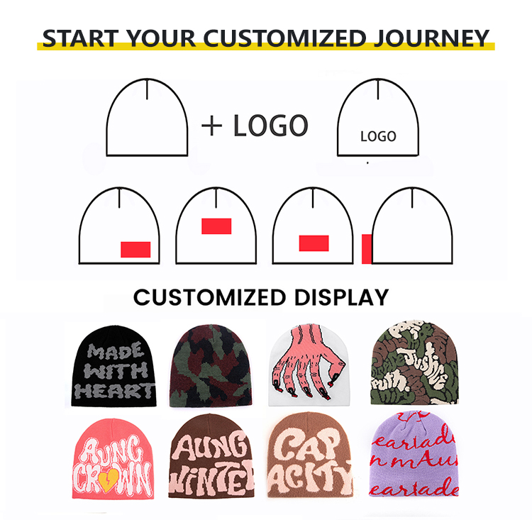 OEM Wholesale Custom Winter Y2K Skull Beanie Caps Acrylic Fabric Premium Rhinestone Beanies for Men Women