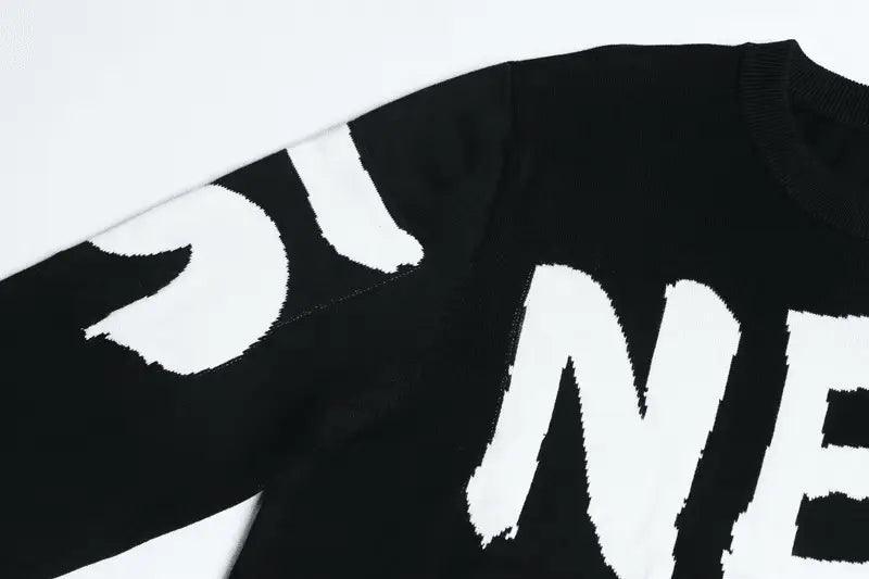 2024  CengLuanDieZhang Custom LOGO OEM & ODM men sweater Jacquard letter Knitted top winter crew neck jumper pullover knitwear custom sweater men CengLuanDieZhang