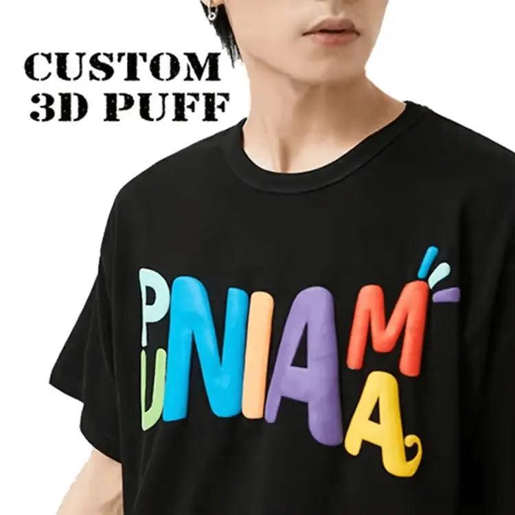 2024  CengLuanDieZhang Customized Unisex 3D Foam Puff Print High Quality Heavyweight Oversized T Shirt For Men CengLuanDieZhang