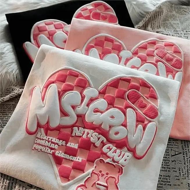 2024  CengLuanDieZhang Customized Unisex 3D Foam Puff Print High Quality Heavyweight Oversized T Shirt For Men CengLuanDieZhang