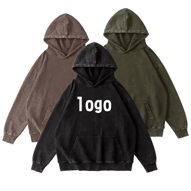2024 CengLuanDieZhang Oem Designer Brand Streetwear Heavy Washed Hoodie Acid Wash Oversized Hoodie Vintage Men Heavyweight French Terry Hoodie custom My Store