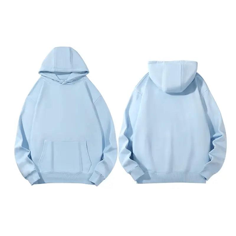 2024 custom logo customized blank plain gym pull over black heavyweight cotton men's hoodies sweatshirts 676