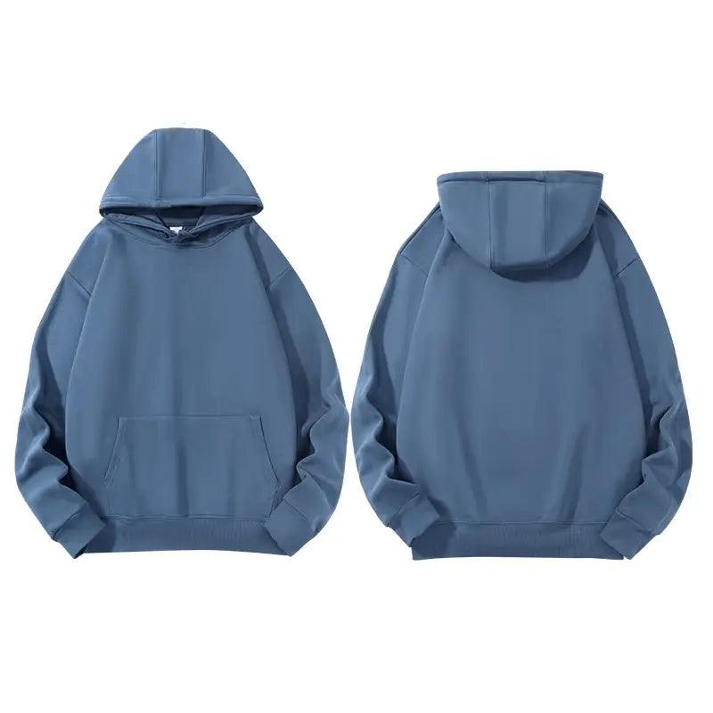 2024 custom logo customized blank plain gym pull over black heavyweight cotton men's hoodies sweatshirts 676