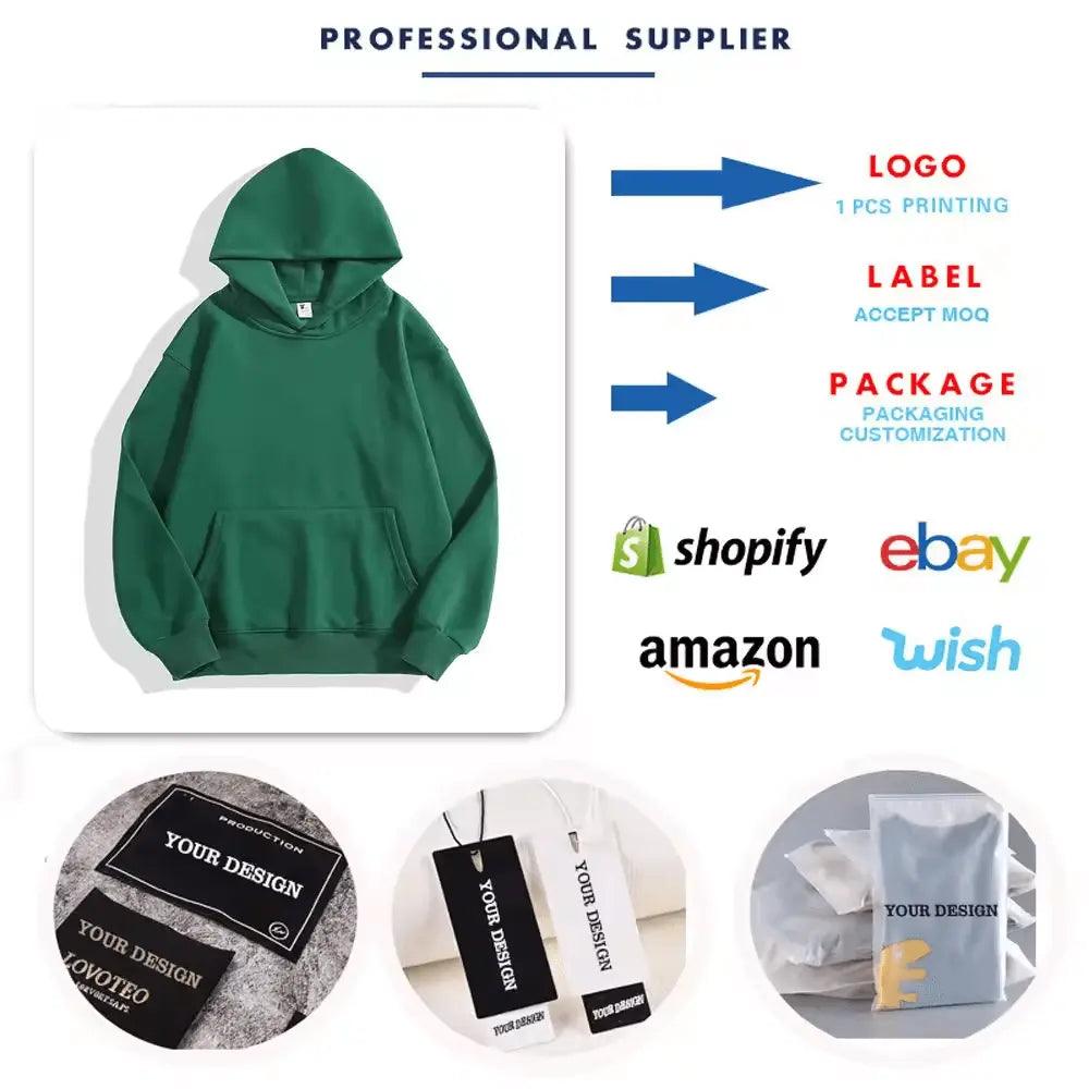 2024 embroidered Puff Printing Heavyweight Cotton Men's Hoody Oversized Custom Print Luxury Pullover womens hoodies custom logo 676