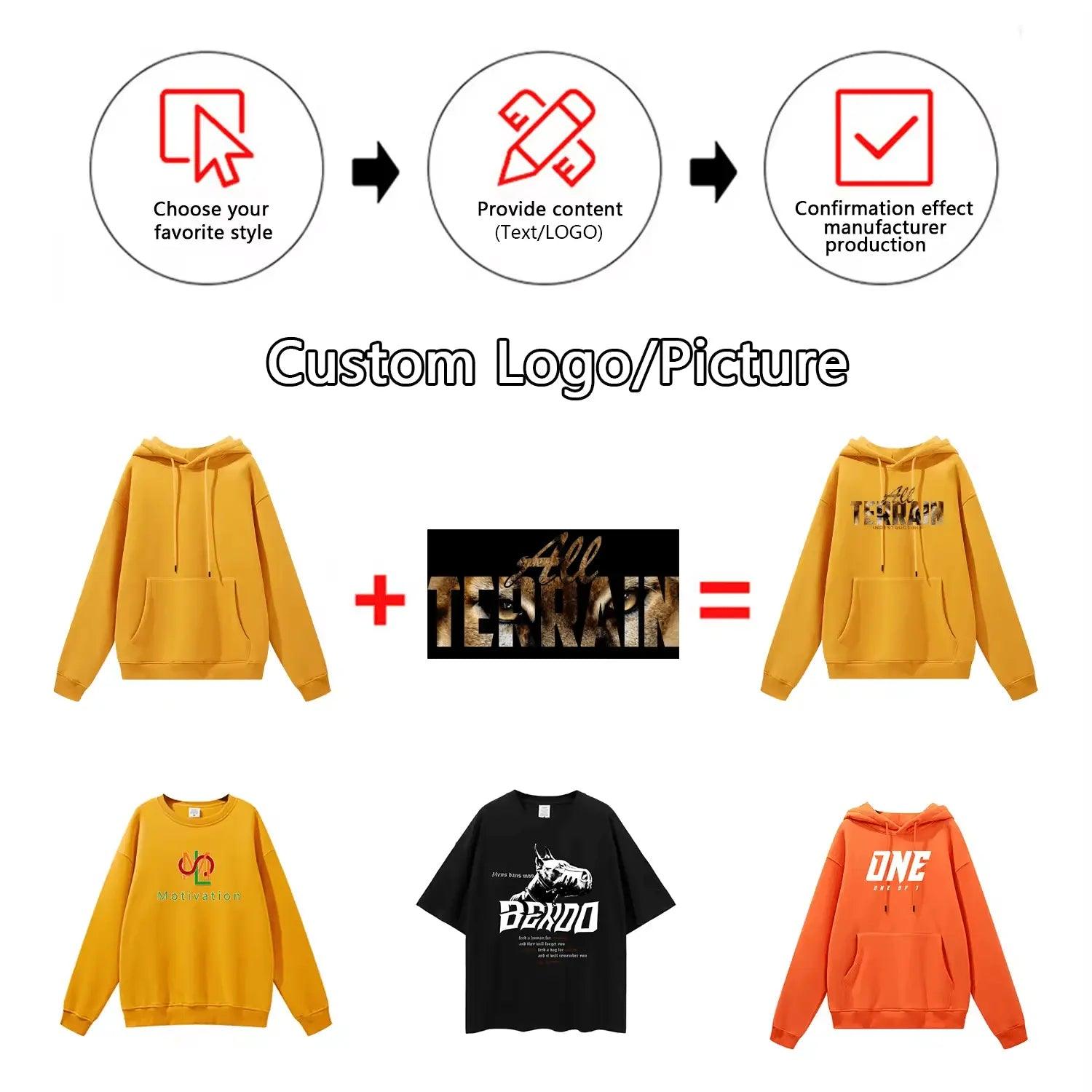 2024 embroidered Puff Printing Heavyweight Cotton Men's Hoody Oversized Custom Print Luxury Pullover womens hoodies custom logo 676