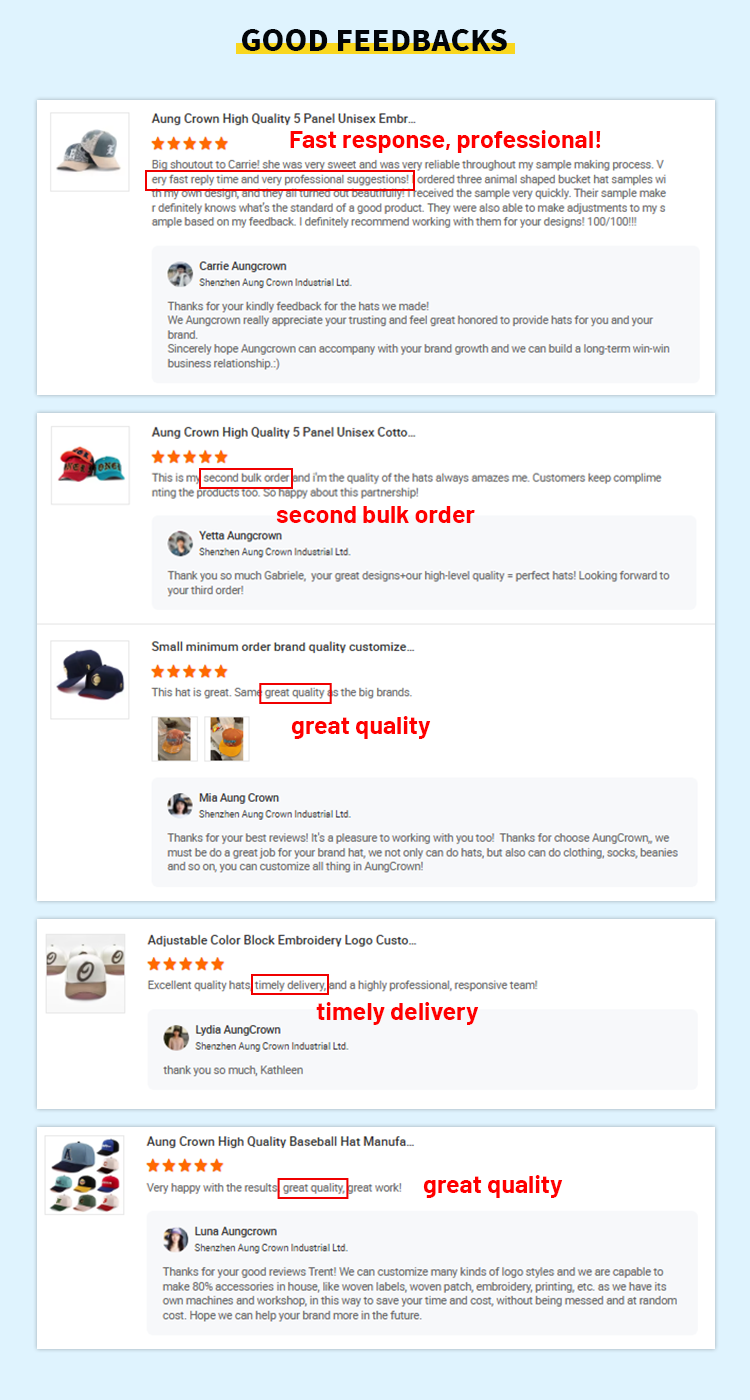 Aung Crown Brand Quality 5 Panel Unisex Cotton Baseball Hat Custom Embroidery Logo Curved Brim Gorras Baseball Caps