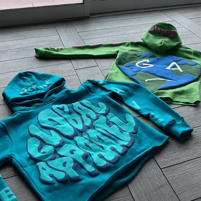 2024  CengLuanDieZhang Bulk Wholesale Manufacturer No Pocket Strings Cut Edge Raw Hem Cropped Hoodie Men Custom Puff Printing Hoodies