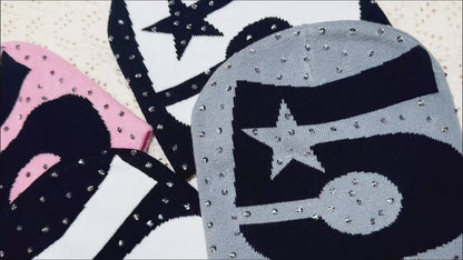 OEM Wholesale Custom Winter Y2K Skull Beanie Caps Acrylic Fabric Premium Rhinestone Beanies for Men Women